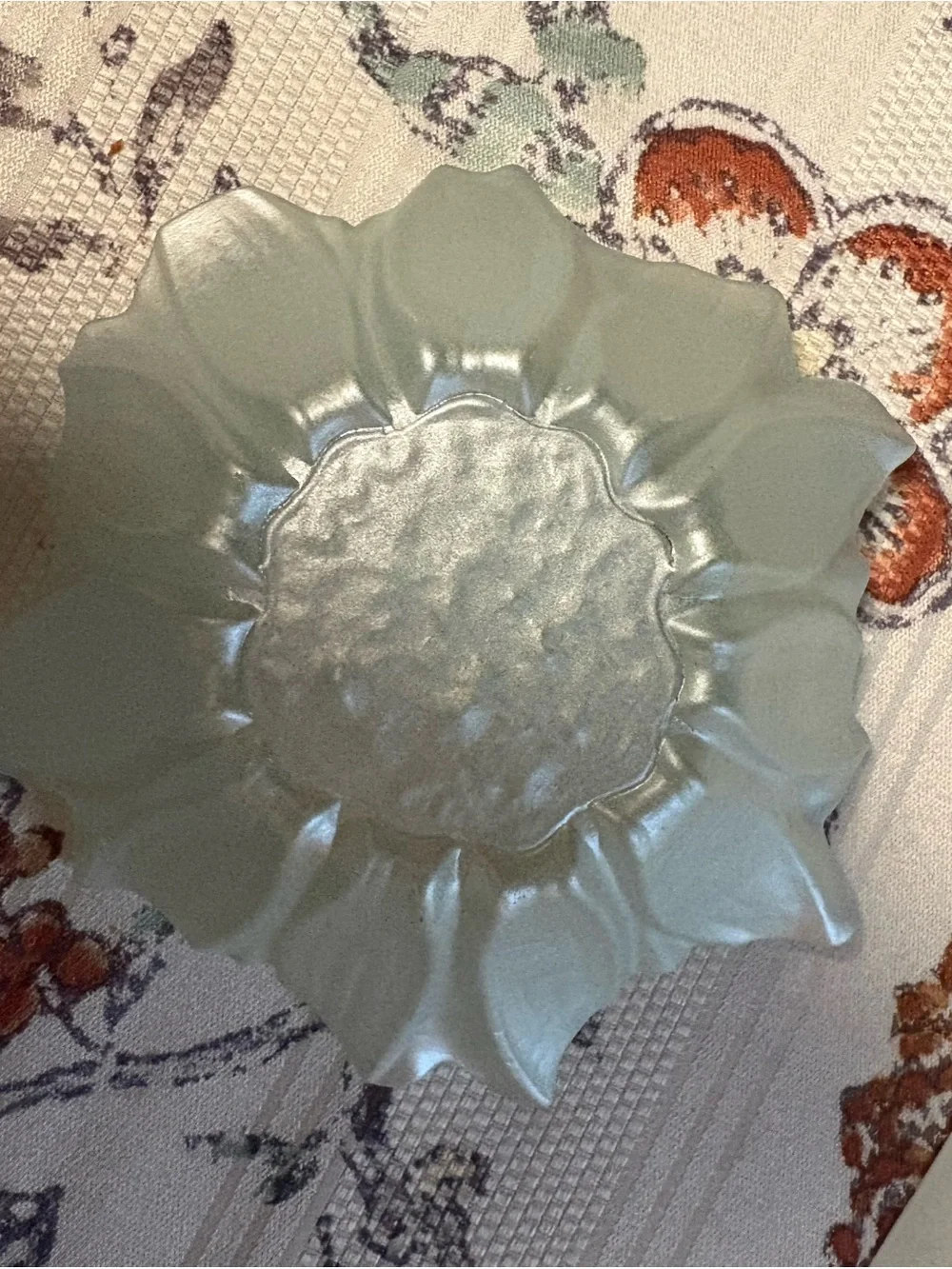 Small Iridescent Glass Flower Bowl